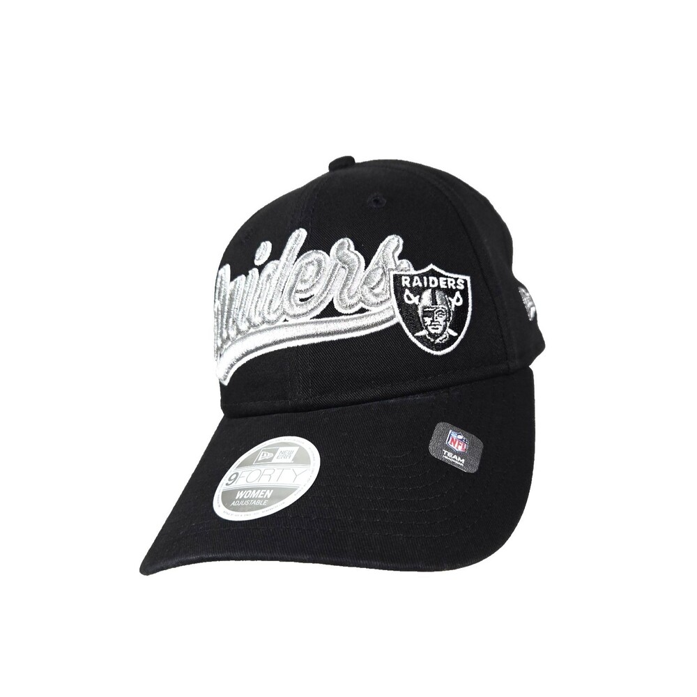 New Era 9forty Women's Las Vegas Raiders Script Black Snapback Hat NWT